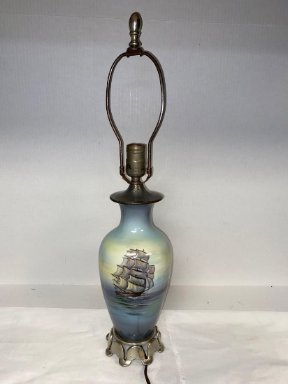 Rookwood pottery vase lamp hd. ptd. Laurence
