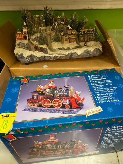 Mickey Christmas cannonball train collectible, Christmas village