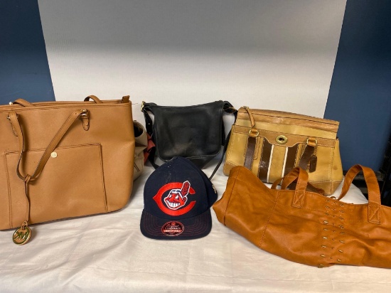 lot of purses and Indians hat