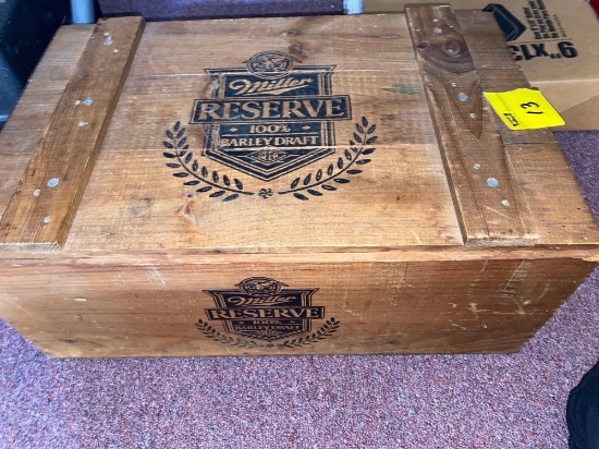 Miller reserve beer wooden crate box