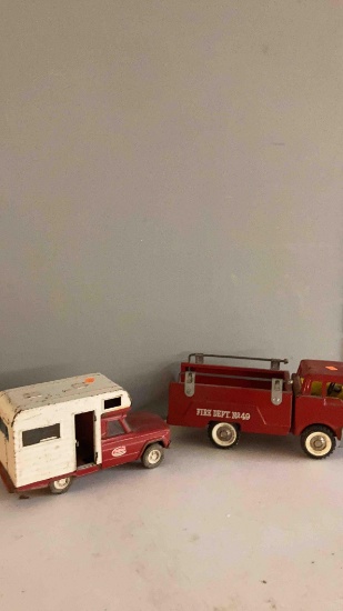 Tonka camper and Structo fire department