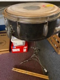 nice old drum with drumsticks
