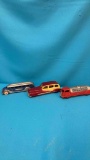 Tootsie Toy greyhound bus, station wagon, standard tanker 6 inches long