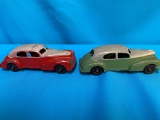 toy cars circa 1950 steel great paint 7 inches long