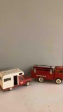 Tonka camper and Structo fire department
