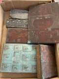stamps on wood blocks