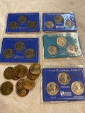 Susan B Anthony coins 14 dollars , 10 dollars Sacagawea coins