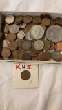 American coins, buffalo nickel, wheat pennies, dollar coin, half dollar
