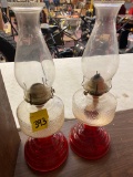 2 nice glass oil lamps