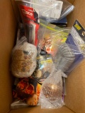 1 box of Miscellaneous collectibles, audiobook, electrical items, keychains, souvenirs, Mase and