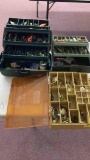 3 fishing tackle boxes with fishing tackle