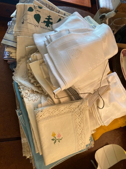 large lot of vintage refined table linens