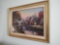 Thomas Kinkade Oil on Canvas Framed Art Cobblestone Lane IV