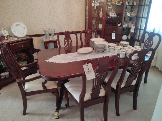 Guardian Cherry Finish Queen Ann Style Dining Table w/ 6 Chairs