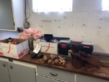 Assorted hardware on basement cabinets