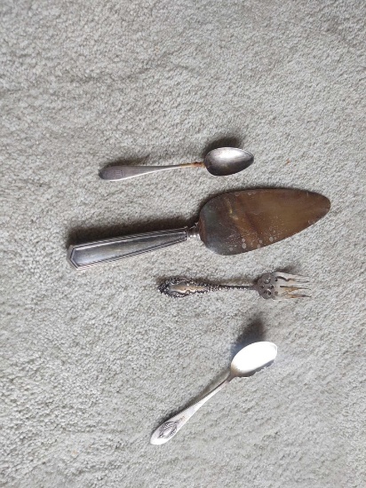 4 pc of Sterling Flatware and Assorted Stainless Flatware