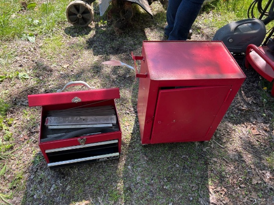 Small stack toolbox, welding rods and mask