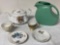 Green Fiesta pitcher, Price Kensington teapot, cups & saucers.