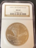 1999-P Yellowstone dollar, MS-69 grade.