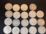 (19) Canadian dimes (1940's thru 1964).