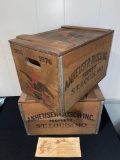 (2) Budweiser Centennial 1876-1976 wooden beer cases.