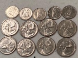 (8) Canada quarters & (5) Canada dimes. All 1970's dates.