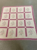 Hand sewn quilt w/ machined border, 78