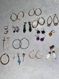 (13) Pairs costume earrings, plus (4) unmatched singles.