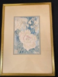 Floral print or water color, no signature seen, 14 x 20 frame.