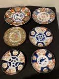 (6) Oriental plates (largest has been broken & repaired).