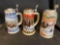 (3) Holiday Budweiser Steins
