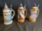 (3) Budweiser Steins