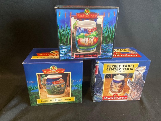 (3) Budweiser Steins