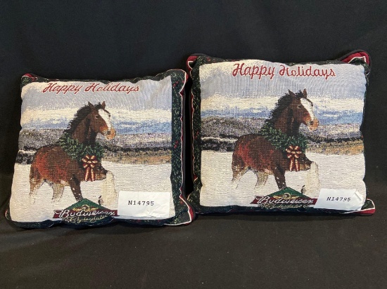 (2) Budweiser Pillows