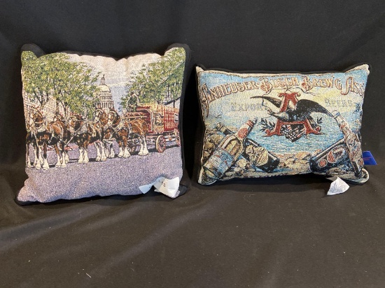 (2) Budweiser Pillows