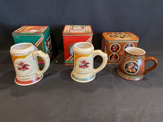 (3) Anheuser Busch Steins