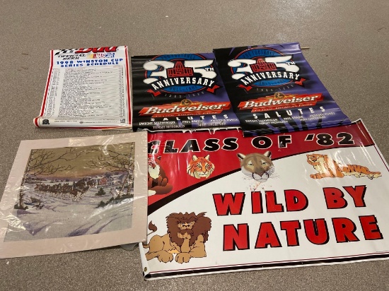 Budweiser Advertising Posters and Needle Point