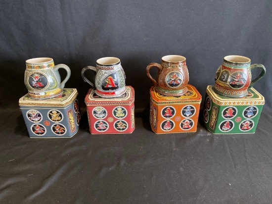 (4) Anheuser Busch Historical Eagle Series Steins