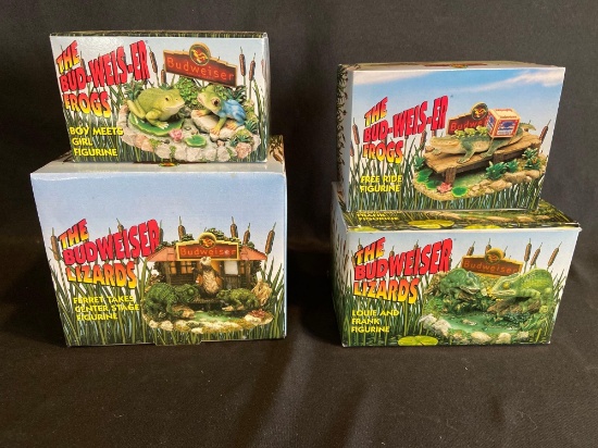 The Budweiser Lizards and Frogs Figurines
