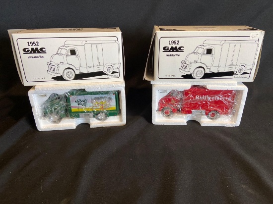(2) 1952 GMC Diecast Metal Vans