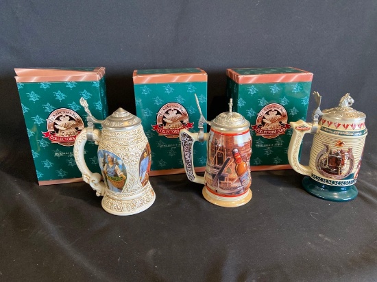(3) Anheuser Busch Membership Steins
