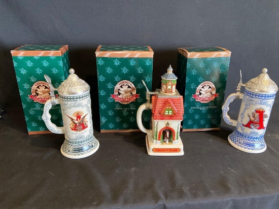 (3) Anheuser Busch Steins