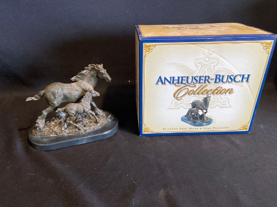 Anheuser Busch Running Free Mare and Foal Figurine
