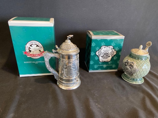 (2) Budweiser Anniversary Steins