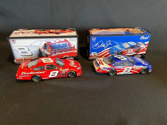 (2) Budweiser Diecast Earnhardt Jr Stock Cars