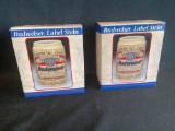(2) Budweiser Label Steins