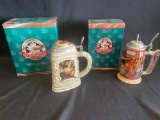 (2) Budweiser Membership Only Steins