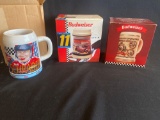 (3) Budweiser Racing Steins