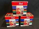 (3) Budweiser NASCAR Steins