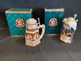 (2) Budweiser Membership Steins